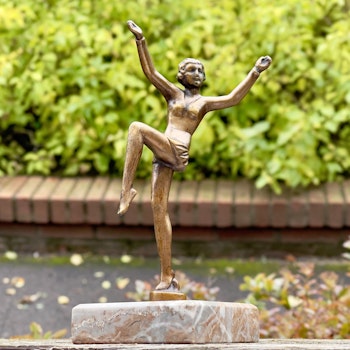 Dansande kvinna, skulptur, brons, Art Deco