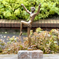 Dansande kvinna, skulptur, brons, Art Deco