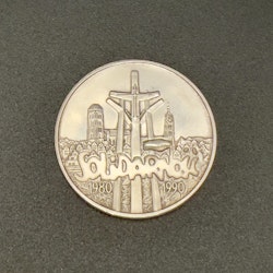 100 000 PLN 1980 90-Polska årsjubileum av solidaritet, silver