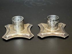 2 st, Gustavianska silver, För Ljusstake, Engelska stämplar