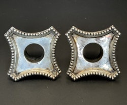 2 st, Gustavianska silver, För Ljusstake, Engelska stämplar