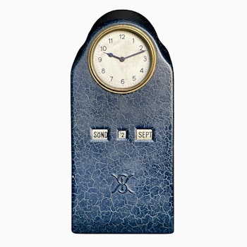 Old Danish table clock with calendar