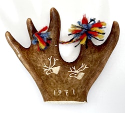Sami-Arbeit, kleines Horn, datiert 1971