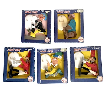 5 st, Marx Toys Snap Eeze, Disney Leksaksland Figuriner