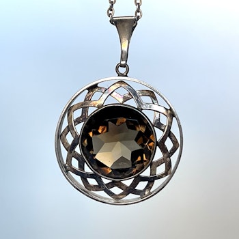 Kultaseppa Salovaara, silver Chain with smoky quartz pendant, Finland