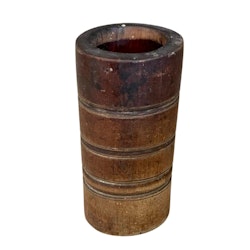 Antico vaso a spazzola in legno