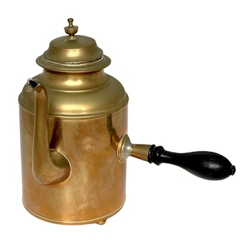 Antique Jug, G Eriksson Eskilstuna, brass with wooden handle