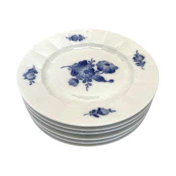 Royal Copenhagen 8514, 6 platos de porcelana con flores azules