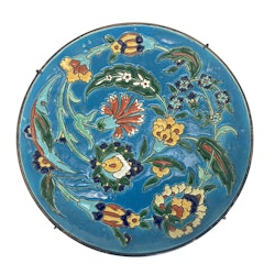 Longwy Tallrik, blommig dekor, Keramik
