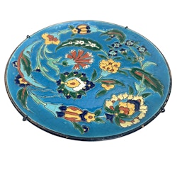 Longwy Tallrik, blommig dekor, Keramik