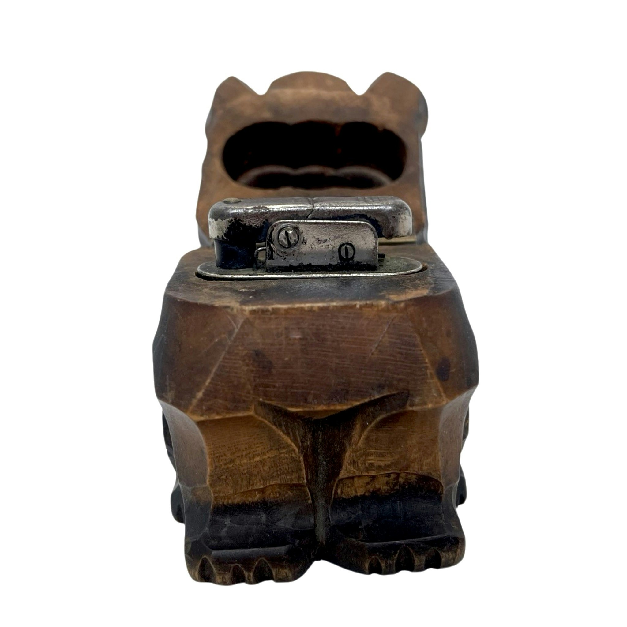 Snidade trä hund skulptur, Bordständare c 1930-talet