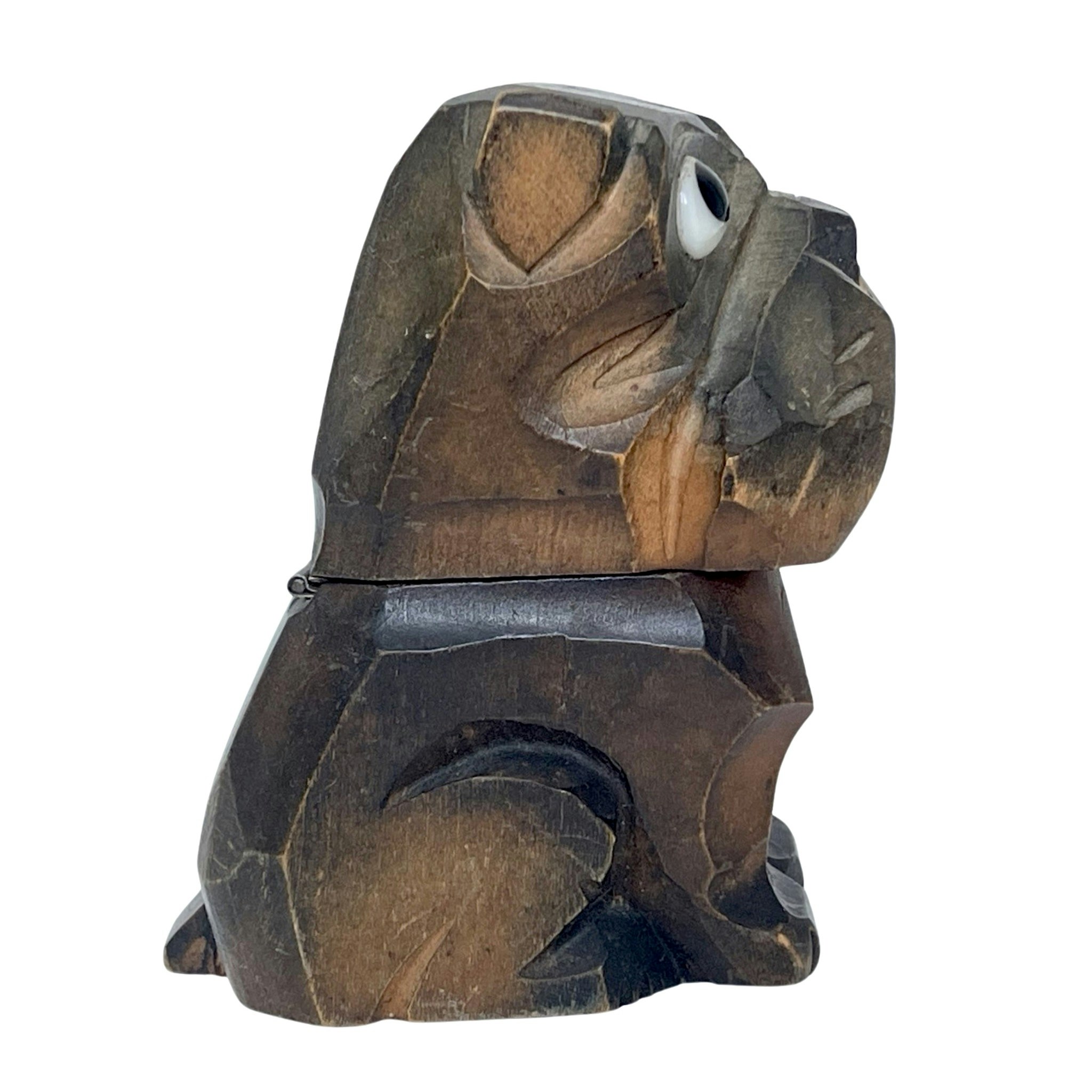 Snidade trä hund skulptur, Bordständare c 1930-talet