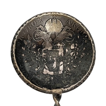 Antique silver spoon Maria Theresia Taler 1780 silver, Austria-Hungary.