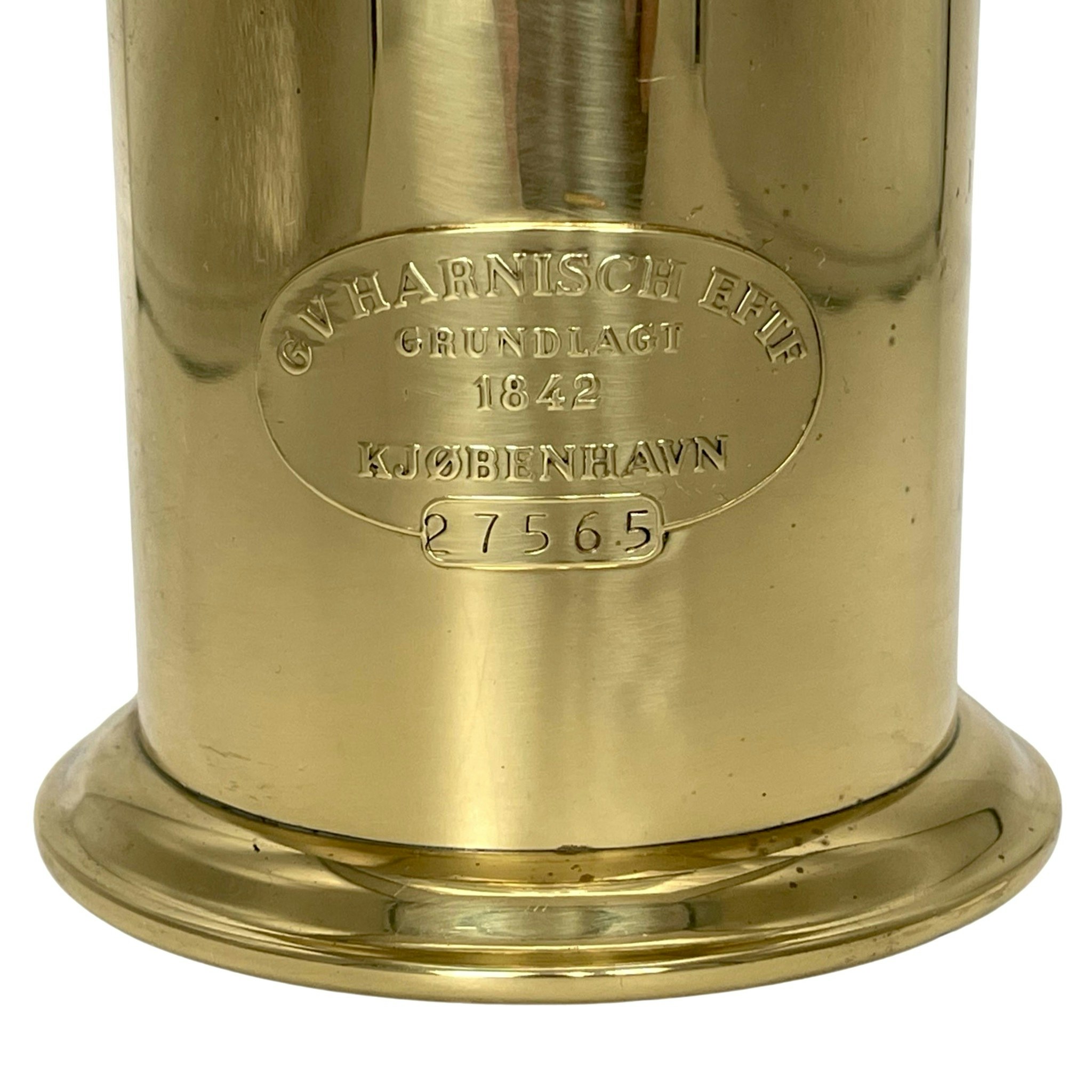 Fotogenlampa, mässing, GV Harnisch, Eftf, Kjøbenhavn design 27565