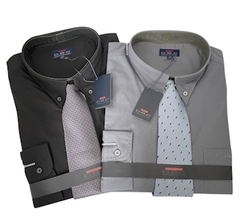2 St D.B.C skjortor med slips XXL, inplastad, Oanvänt
