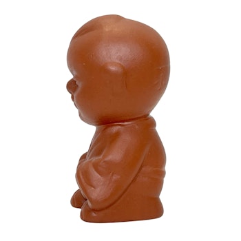 Mini figurine de chaman oriental, terre cuite, signée