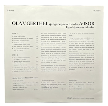 Olav Gerthel Sjunger Egna Och Andras Visor, LP