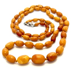 Antique Baltic Egg Yolk Natural Amber Necklace, Germany