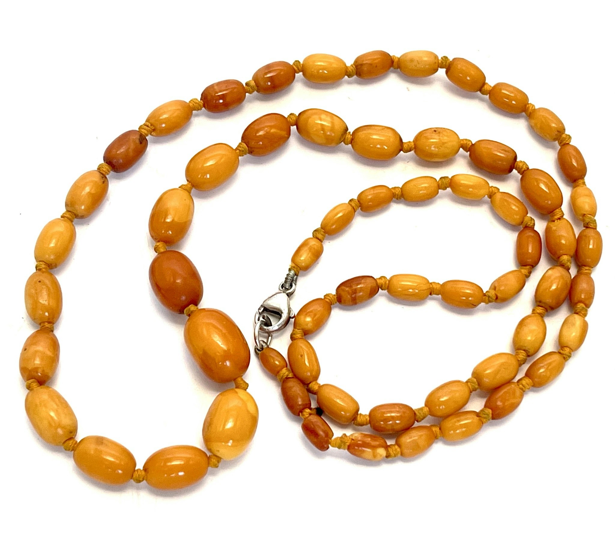 Antique Baltic Egg Yolk Natural Amber Necklace, Germany