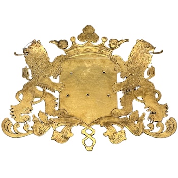 Vintage, Mässing heraldisk lejon vapensköld, vägg figur