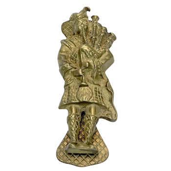 Vintage Brass Scottish Door Knocker, Rustic Säkkipilli Door Knocker