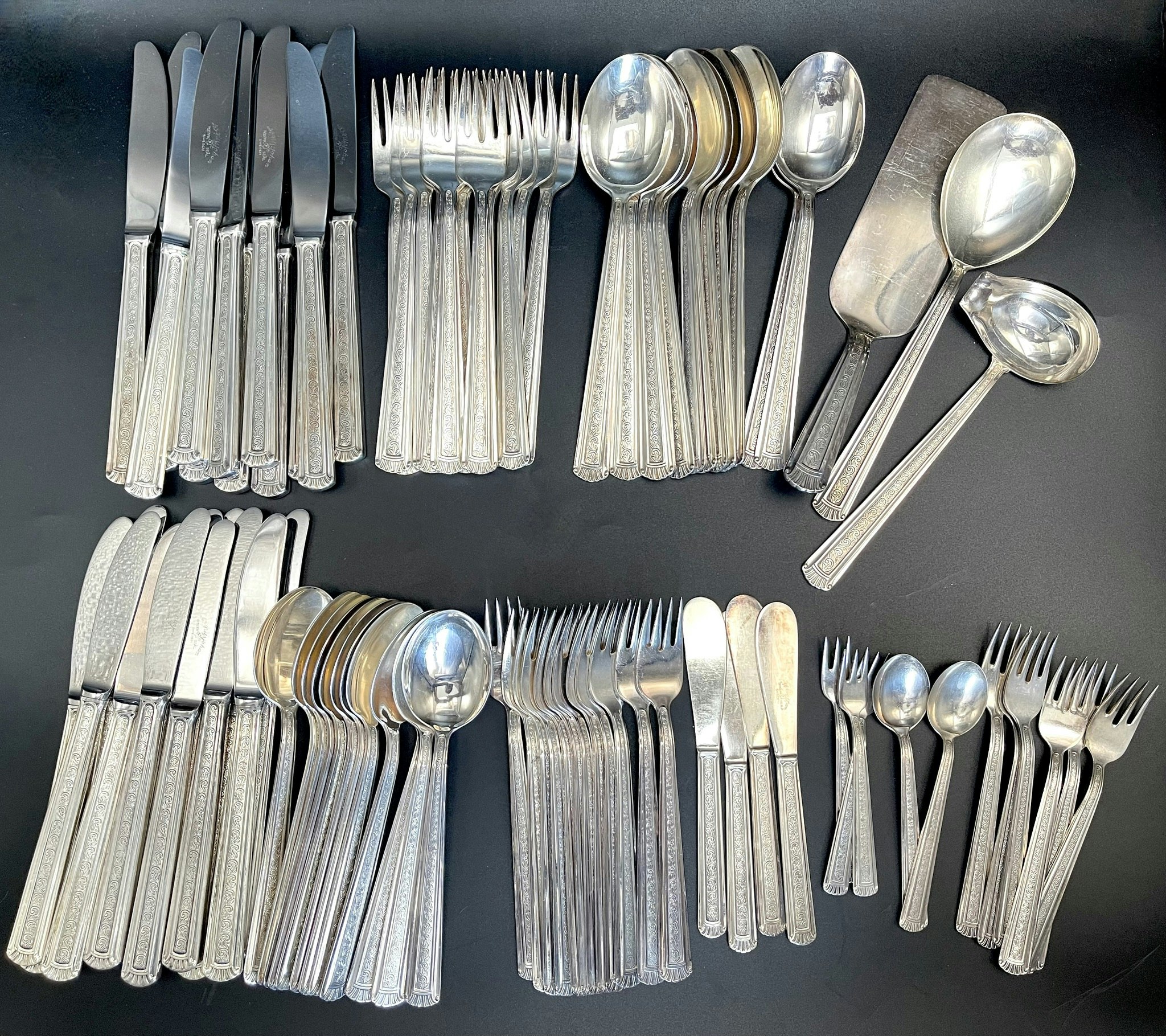 AB Nils Johan, 90 pieces Cutlery, nickel silver