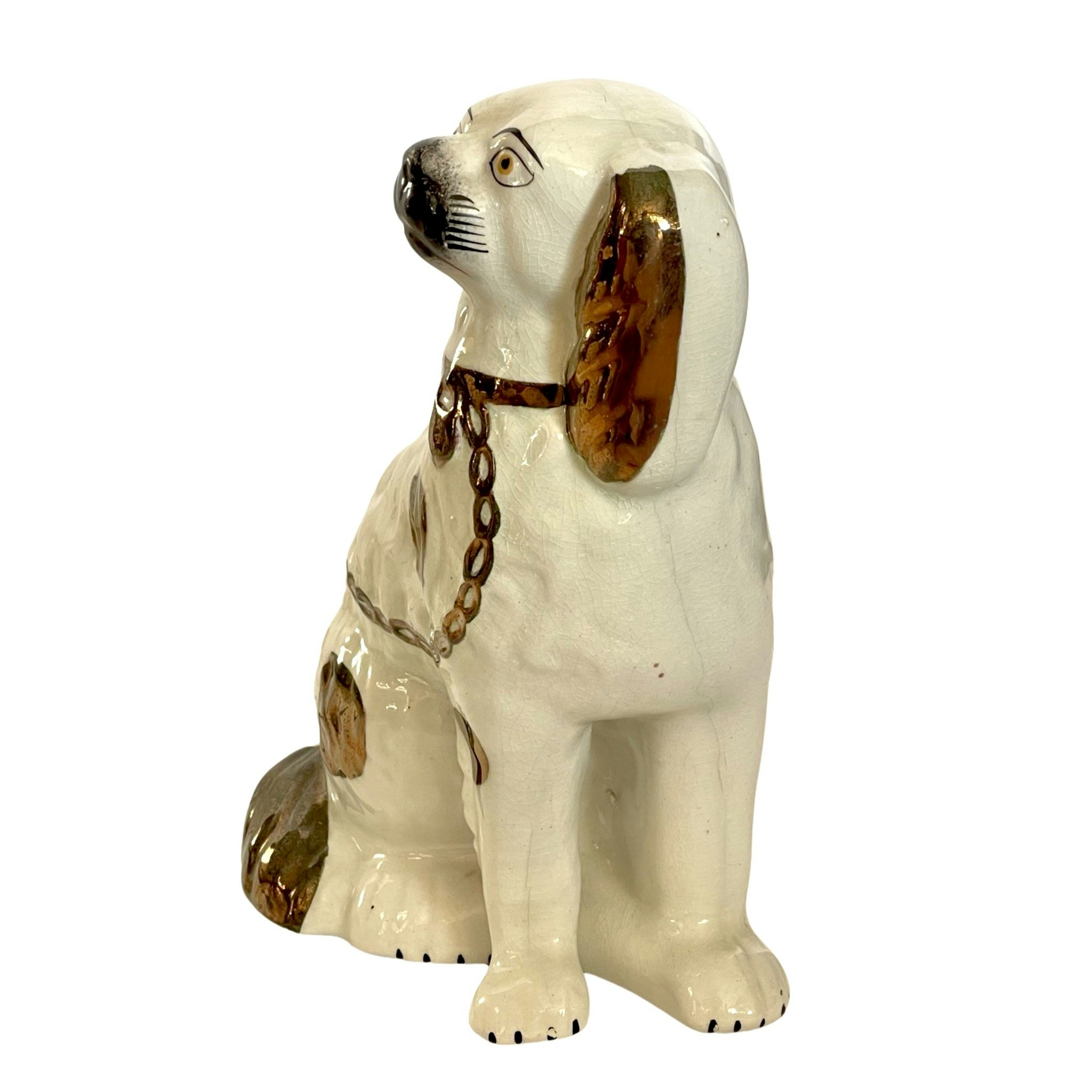 Estatuilla, perro inglés, porcelana