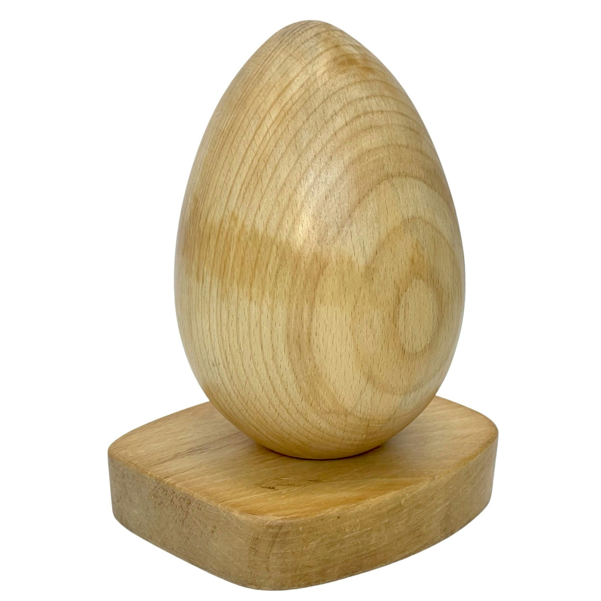 Vintage, Escultura huevo en madera, Decoración de Pascua, Artista no identificado firmado