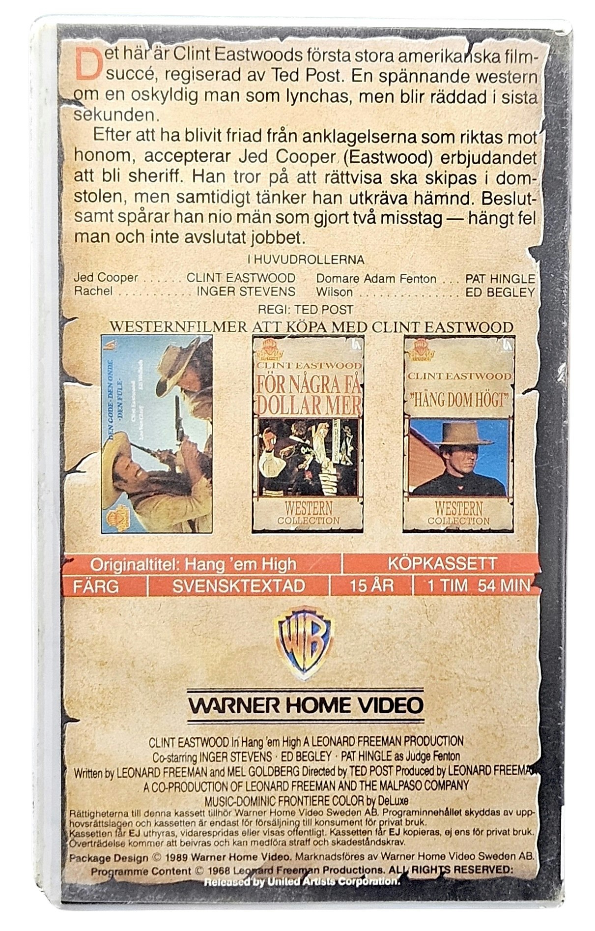 Clint Eastwood, Häng Dom Högt, VHS NY