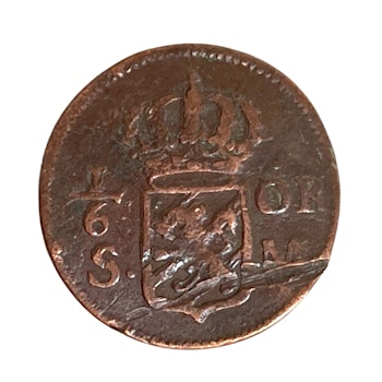 1/6 öre copper coin, 1718 Karl XII, Sweden