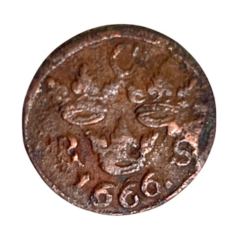 1/6 öre kopparmynt, 1666 Karl XI, Sverige