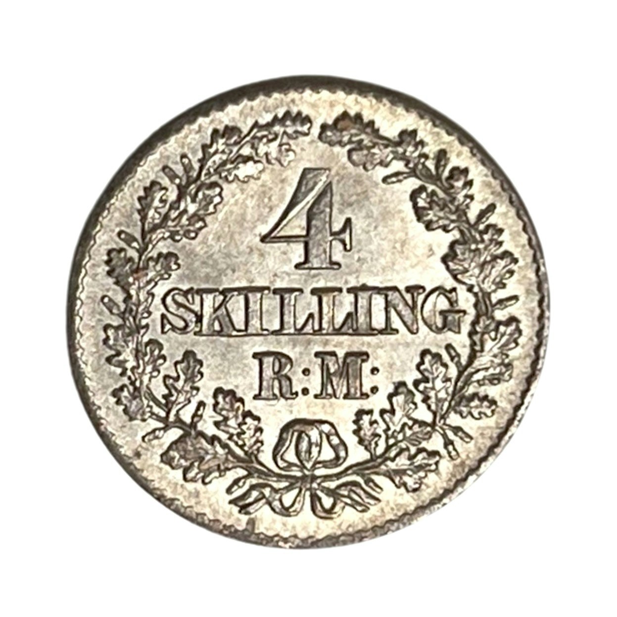 4 Skilling 1871 hopearaha, Tanska