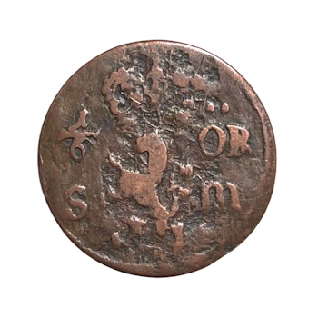 1/6 öre copper coin, 1673 Karl XI, Sweden