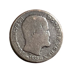 4 Skilling 1856 Silver coin, Denmark