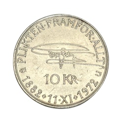 10 koron 1972 Jubileuszowa moneta Gustaw VI Adolf Srebro, Szwecja