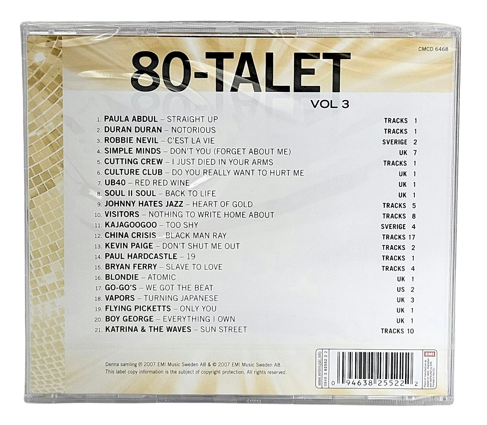 Hitsen Från Topplistorna, 80 Talet Volym 3, CD NY