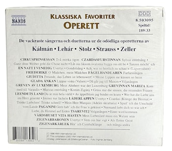 Klassiska Favoriter, Operett, CD NY