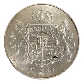 50 Kr Bröllop Silver mynt 1976