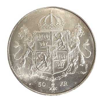 50 Kr Bröllop Silver mynt 1976