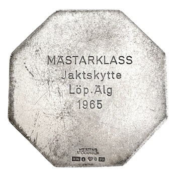 Silver medalj, Limhamns skytteförening, mästarklass jaktskytte löp älg 1965