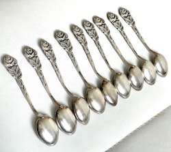 9 kaffeskedar i silver