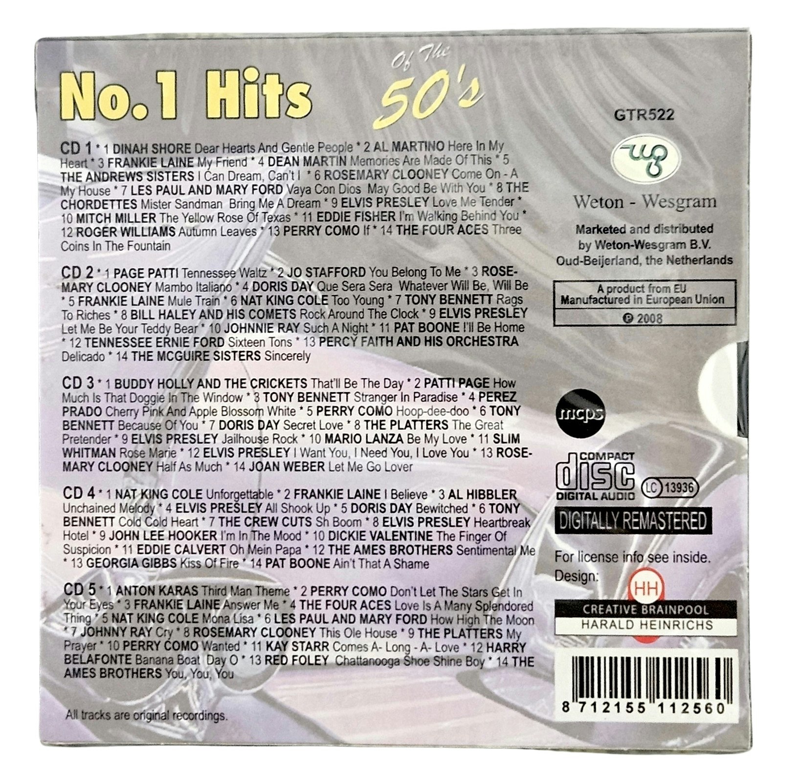 No 1 Hits Of The 50s, 5 CD NY