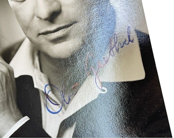 Olav Gerthel, vykort med autograf