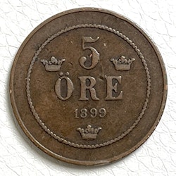 5 ÖRE 1899 schwedische Münze