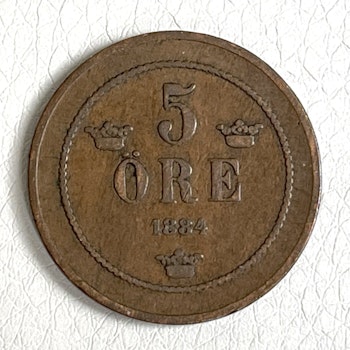 5 ÖRE 1884 Swedish Coin