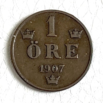 1 ÖRE 1907 Svenska Mynt