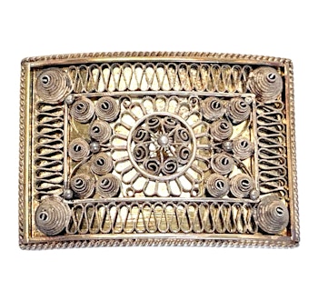 Norska, NM Beskyttet silver 830S brosch Folkdräkt stil skandinaviska nordiska smycken