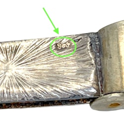 Antik Cigarrsnoppare silver 830 med metall hänge
