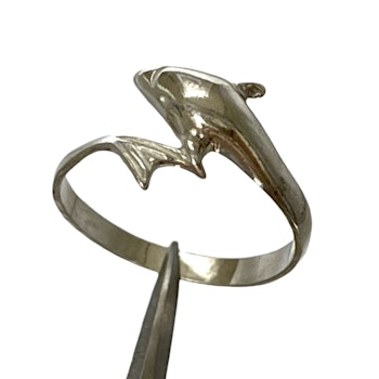 Sterling 925 hopea sormus delfiinillä