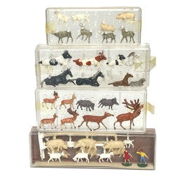 4 st, Merten miniatyr figurer HO 2406, 1002, 1003, 1005